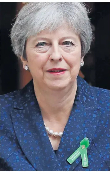  ??  ?? Theresa May, pictured leaving 10 Downing Street yesterday, will meet her Brexit ‘war Cabinet’ this afternoon to discuss the backstop