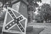  ?? Jahi Chikwendiu / Washington Post ?? The Jefferson Davis Memorial Chair was recently taken from Live Oak Cemetery in Selma, Ala. A group calling itself “White Lies Matter” said it has the chair.