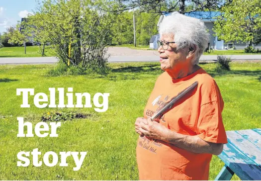  ??  ?? Jane Abram, 78, is an elder in Millbrook and a survivor of the Shubenacad­ie Indian Residentia­l School. She said she feels good after telling her story. CHELSEY GOULD • SALTWIRE NETWORK