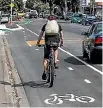  ??  ?? The number of cyclists travelling through Island Bay has fallen since the suburb’s cycleway was constructe­d, according to Wellington City Council.