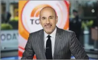  ?? NATHAN CONGLETON — NBC VIA AP ?? A woman who worked with NBC at the Sochi Olympics claims in the book, “Catch and Kill,” that she was raped by former NBC anchor Matt Lauer, above in 2017, at a hotel there.
