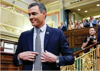  ?? ?? El presidente del Gobierno, Pedro Sánchez, ayer en el Congreso de los Diputados.