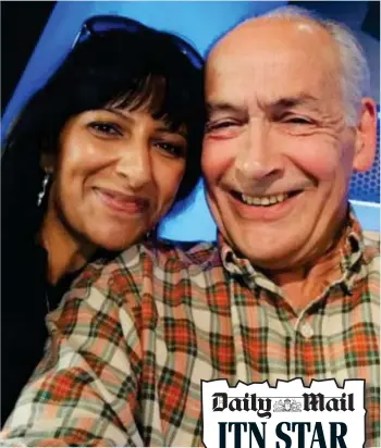  ??  ?? TV friends: Ranvir Singh and Alastair Stewart. Right, the Mail yesterday