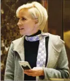  ?? The Associated Press ?? MSNBC’s Mika Brzezinski waits for an elevator in the lobby of New York’s Trump Tower, on Nov. 29.
