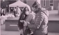  ?? ANTHONY VAZQUEZ/ SUN- TIMES ?? A woman has her informatio­n taken by a Census taker during a Census event at Back of the Yards College Prep H. S. on Thursday.