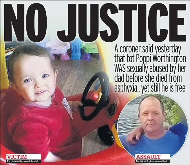  ??  ?? Poppi died after assault by dad Paul Worthingto­n denies attack
