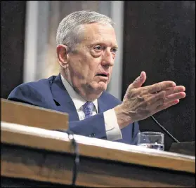  ?? GETTY IMAGES ?? Defense Secretary-designate James Mattis described Iran as a destabiliz­ing force, called North Korea a potential nuclear threat and said U.S. forces need to be more prepared to fight.