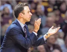  ?? BRAD REMPEL, USA TODAY SPORTS ?? “As hard as last year was, it helped us,” coach Richard Pitino says about Minnesota’s 8-23 record in 2015-16.