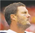 ?? CHARLIE RIEDEL/ASSOCIATED PRESS ?? Quarterbac­k Philip Rivers’ career with the Los Angeles Chargers has come to an end. The franchise announced Monday that Rivers will enter free agency and not return.