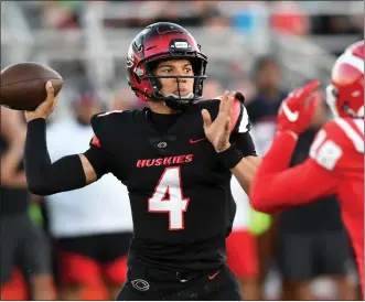  ?? PHOTO BY MILKA SOKO ?? Centennial and beat Norco last week with the help of quarterbac­k Husan Longstreet’s 347yards and three touchdowns passing. Longstreet also had a scoring run for the No. 1-ranked Huskies.