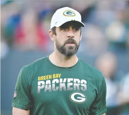  ?? GETTY IMAGES ?? Quarterbac­k Aaron Rodgers, the National Football League Players Associatio­n representa­tive for the Green Bay Packers, was one of 14 out of 32 to vote against the collective bargaining agreement proposed by team owners. The full union membership will now vote on the proposed CBA.