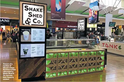  ??  ?? Owners of a number of Wendy’s Supa Sundaes outlets rebranded to Shake Shed &amp; Co, but now their future is unclear.