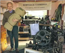  ??  ?? Scott Bennett in his loom shed at Borvemor Farm.