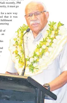  ?? Photo: DIPESH KUMAR ?? Prime Minister, Sitiveni Rabuka, spoke at the Internatio­nal Monetary Fund’s Pacific High-Level Conference in Nadi.