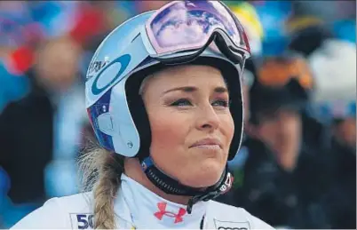  ?? GIOVANNI AULETTA / AP ?? Lindsey Vonn, després del seu descens d’ahir, a Altenmarkt-Zauchensee