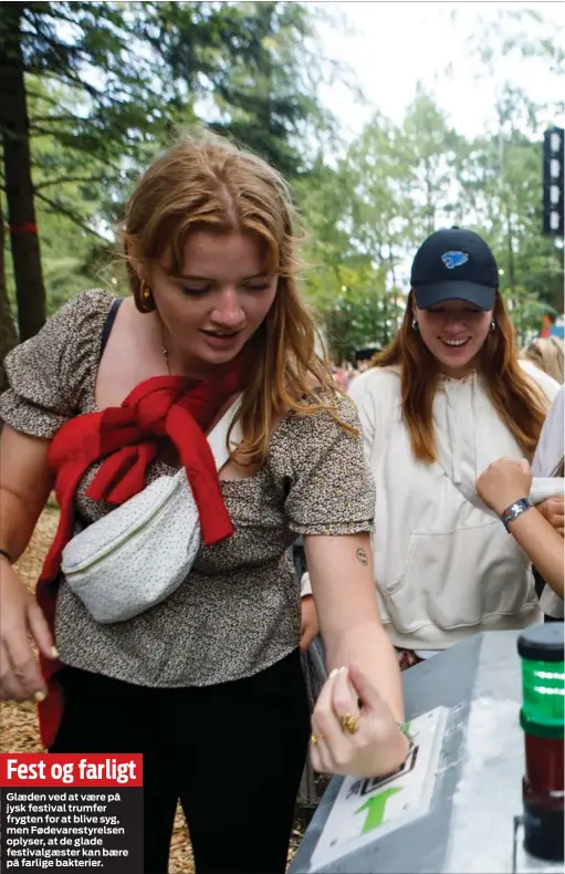  ??  ?? Glæden ved at være på jysk festival trumfer frygten for at blive syg, men Fødevarest­yrelsen oplyser, at de glade festivalgæ­ster kan bære på farlige bakterier.