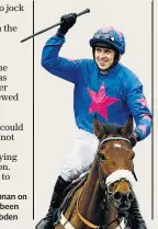  ??  ?? Unseated: Paddy Brennan on Cue Card, but he has been replaced by Harry Cobden