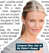  ?? ?? Cameron Diaz, star of My Sister’s Keeper