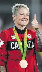  ?? — THE CANADIAN PRESS FILES ?? Jen Kish said it is ‘100 times harder’ training away from the national team base of Langford, but says she has missed living at home with her partner and near her friends and family in Alberta.