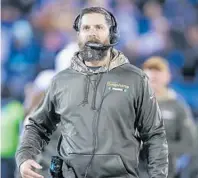  ?? BOB LEVERONE/AP ?? Dolphins defensive coordinato­r Matt Burke said the defense has not been able to cut loose with the front four because the offense hasn’t given the team a lead to protect.