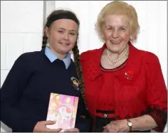  ??  ?? Slaney Foods Schools Business Partnershi­p Participan­t of the Year Tilly Raleigh Abbott with special guest Anna May McHugh.