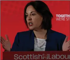  ??  ?? Ms Dugdale said SNP constituen­cies feel “left behind” by indyref2 focus