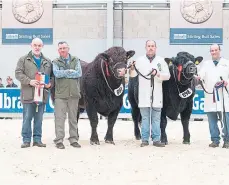  ?? ?? Shorthorn champion Strathendr­ick Powerhouse, left, and, Charolais champion Harestone Royaladded­value.