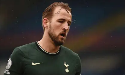  ??  ?? Harry Kane, pictured here during Tottenham’s game against Leeds in May, is determined to force a move. Photograph: Reuters