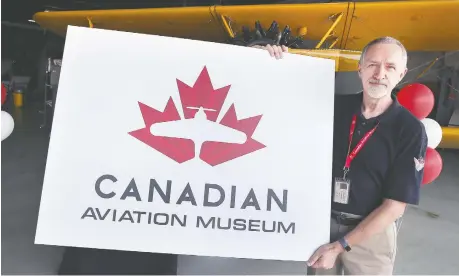  ?? DAN JANISSE ?? Don Christophe­r, president of the Canadian Historical Aircraft Associatio­n, unveiled the museum's new name and logo at a press conference in Windsor last Thursday. The organizati­on will now be known as the Canadian Aviation Museum.