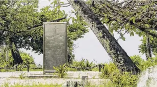  ?? PHOTO: NZHISTORY.GOVT.NZ ?? Not forgotten . . . The coast watchers memorial at Tarawa.