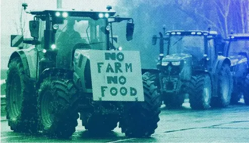  ?? ?? Manifestat­ion d'agriculteu­rs devant le Senedd, le parlement gallois, en février 2024