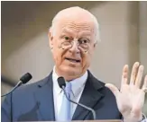  ?? FABRICE COFFRINI, AFP/GETTY IMAGES ?? U.N. Syria special envoy Staffan de Mistura said the cease-fire that took effect Saturday in Syria is largely holding.