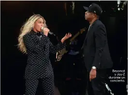  ??  ?? Beyoncé y Jay-z durante un concierto.
