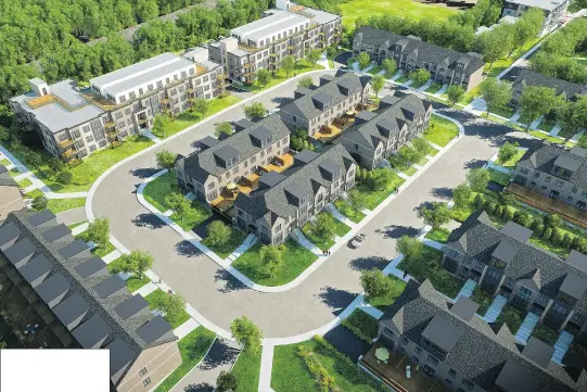  ?? ALL IMAGES COURTESY OF GROUPE QUORUM ?? This artist’s rendering shows a bird’s-eye view of the Highlands LaSalle developmen­t — a mix of condominiu­ms, townhouses and duplexes — which is just one of the many residentia­l projects in Montreal involving Groupe Quorum.