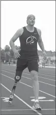  ?? NWA Democrat-Gazette/BEN GOFF • @NWABENGOFF ?? Aaron Smith of Gainesvill­e, Texas, runs in the 100-meter dash Thursday at Fort Smith Southside.