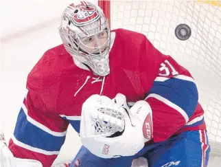 ?? RYAN REMIORZ/THE CANADIAN PRESS/FILES ?? While 11 goalies were named as Vezina contenders in a poll of 25 NHL stars, Montreal Canadiens goalie Carey Price is the clear favourite with nine votes.