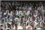  ?? INA FASSBENDER - THE ASSOCIATED PRESS ?? Cardboard pictures of fans ahead the German first division Bundesliga football match Borussia Moenchengl­adbach and Bayer 04 Leverkusen on Saturday, May 23, 2020 in Moenchengl­adbach, western Germany.