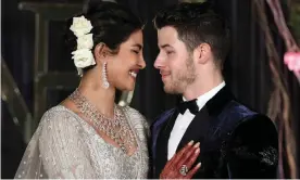  ?? Photograph: Rajat Gupta/EPA ?? Priyanka Chopra and Nick Jonas get married in India.