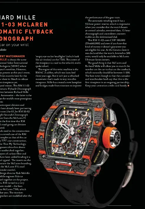Mclaren automatic shop flyback chronograph