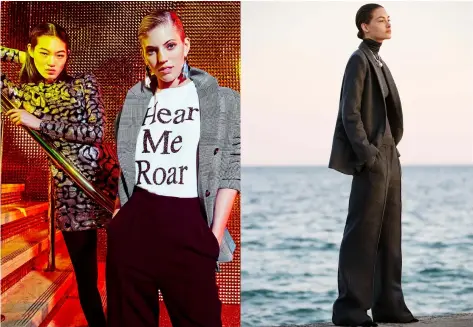 ?? H&M PNG PHOTOS ?? (left) Suits get reimagined for fall/winter 2017. (right) The suit is “versatile and easy to wear in many different ways,” says Ann-Sophie Johansson of H&M.