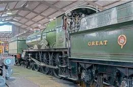  ?? ?? Visiting from Didcot Railway Centre, new Churchward Saint No. 2999 Lady of Legend on road four over the wheeldrop inside Bridgnorth shed on April 4.