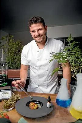  ??  ?? Chris Sayegh owns and runs The Herbal Chef in Los Angeles, where cannabis is infused into the food.