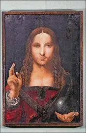  ?? KONTROLAB / LIGHTROCKE­T VIA GETTY IMAGES ROBERTA BASILE / ?? On Nov. 15, the “Salvator Mundi,” or “Savior of the World,” which belonged to Dimitri Rybolovlev, was auctioned at the famous British auction house Christie’s for $450 million and became the most expensive picture ever sold at auction. The work, walnut...