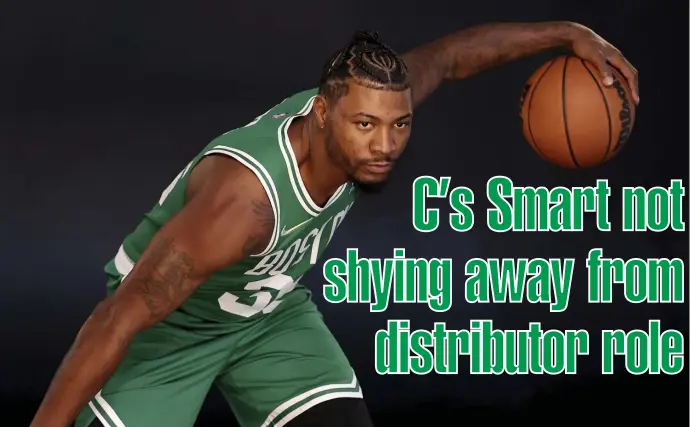  ?? Ap ?? ‘BALL IN MY HANDS’: Marcus Smart is confident the offense can run smoothly this season with the ball in his hands.