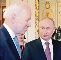  ??  ?? EXPRESIONE­S. Los presidente­s Joe Biden y Vladimir Putin.