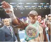  ?? AFP-Yonhap ?? Mikey Garcia celebrates his win over Adrien Broner during their Junior Welterwigh­t bout at the Barclays Center in the Brooklyn borough of New York City, Saturday.