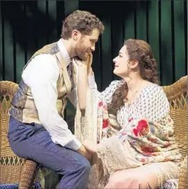  ?? Carol Rosegg ?? LAURA MICHELLE KELLY plays a widow who bonds with Peter Pan creator J.M. Barrie (Matthew Morrison) in “Finding Neverland,” opening on Broadway.