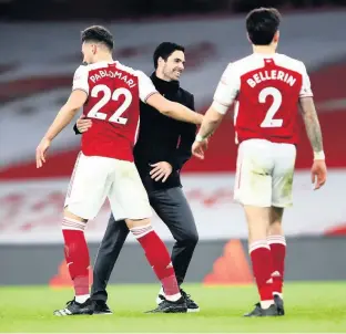  ?? Picture: Julian Finney ?? Mike Arteta is all smiles after Arsenal’s win against Chelsea