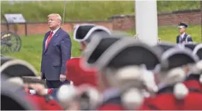  ?? EVAN VUCCI/AP ?? President Donald Trump’s Memorial Day visit to Fort McHenry National Monument and Historic Shrine brought criticism from Baltimore’s mayor.