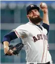  ?? Karen Warren / Houston Chronicle ?? Astros starting pitcher Dallas Keuchel allowed one run in seven innings of work to leave his ERA for the season at 0.96.